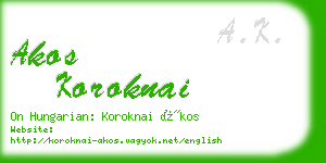 akos koroknai business card